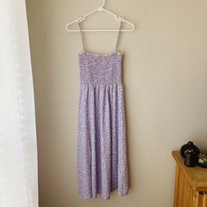 Revolve RESA Ashley Purple Animal Print Silky High Split Midi Slip Dress Size S